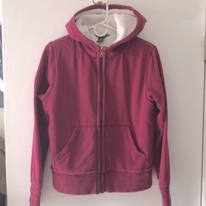 Eddie Bauer zip up hoodie with liner pink rose